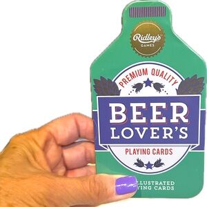 RIDLEYS GAMES BEER LOVERS PLAYING CARDS IN TIN PREMIUM QUALITY GREEN BLUE POKER